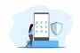 Free security pattern lock vector